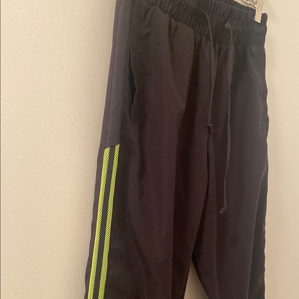 Fashion nova  Black and Green windbreaker Track Pants
